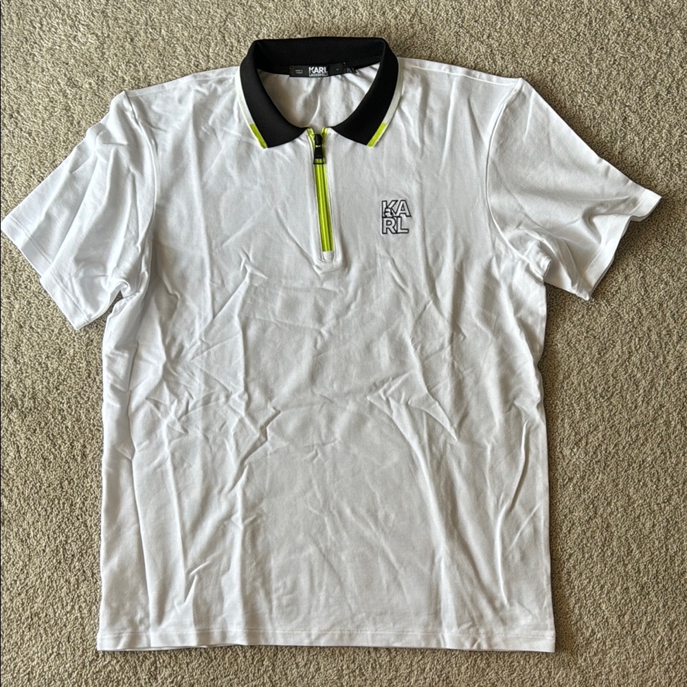 Karl Lagerfeld Black and White Polo Shirt